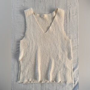 OZMA Cream Textured Sleeveless Top